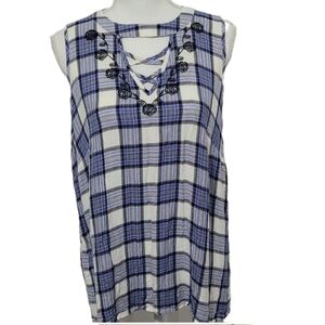 Maurices | Plaid Cutout Blouse | Size: XL